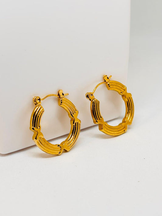 IRAZ 18k Gold Plated Anti-Tarnish Round Hoops