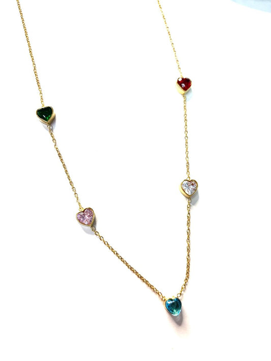 IRAZ 18K Gold Plated Ani-tarnish, Stainless Steel, Waterproof 'Hearts in Harmony' Charm Necklace