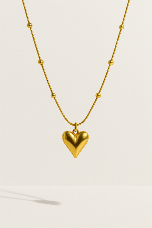 IRAZ 18k Gold Plated Stainless Steel Anti-Tarnish Heart Pendant Necklace