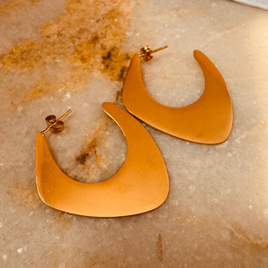 IRAZ 18k Gold Plated Anti-Tarnish Crescent Earrings