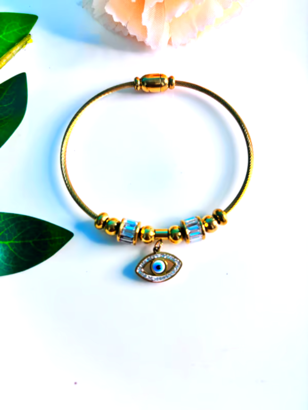 IRAZ 18k Gold Plated Anti-Tarnish Evil Eye Bracelet