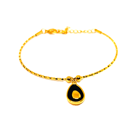 IRAZ 18k Gold Plated Anti-Tarnish Elegant Bracelet (Black)