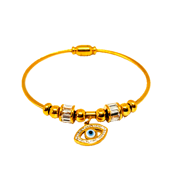 IRAZ 18k Gold Plated Anti-Tarnish Evil Eye Bracelet