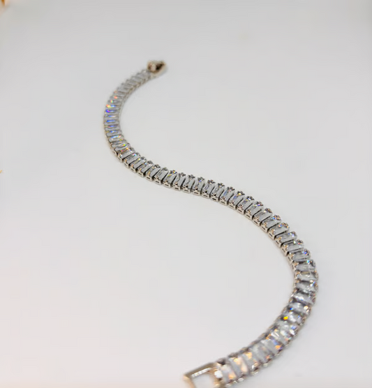 IRAZ 92.5 Silver Plated Anti-Tarnish Tennis Bracelet