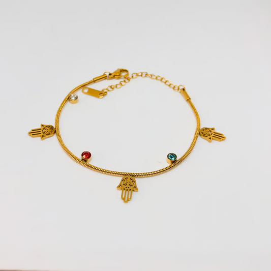 IRAZ 18k Gold Plated Anti-Tarnish Charm Bracelet
