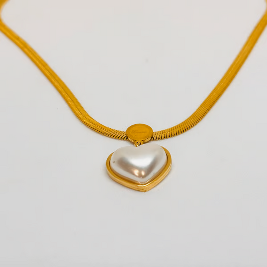 IRAZ 18k Gold Plated Anti-Tarnish Snake Chain with Heart Pendant